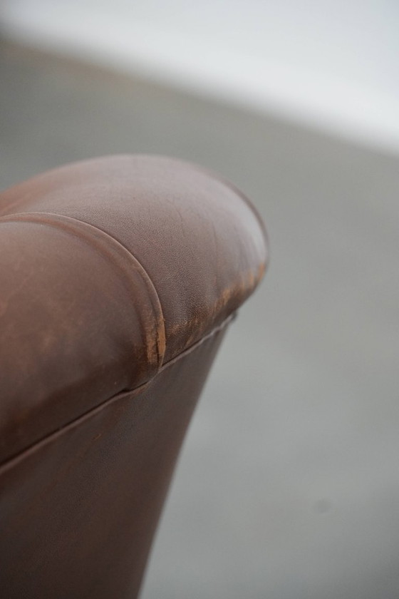 Image 1 of 2 poltrone Chesterfield color cognac in pelle di mucca in stile inglese