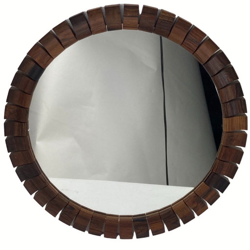 Mid-Century Danish Teak & Rosewood Mirror, 1960S