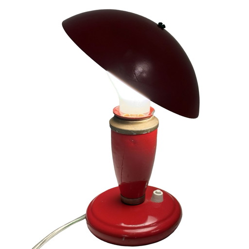 Design Pop Art / Space Age - Lampada a fungo con paralume fissato con morsetto - Rosso - circa anni '60 - Unione Sovietica