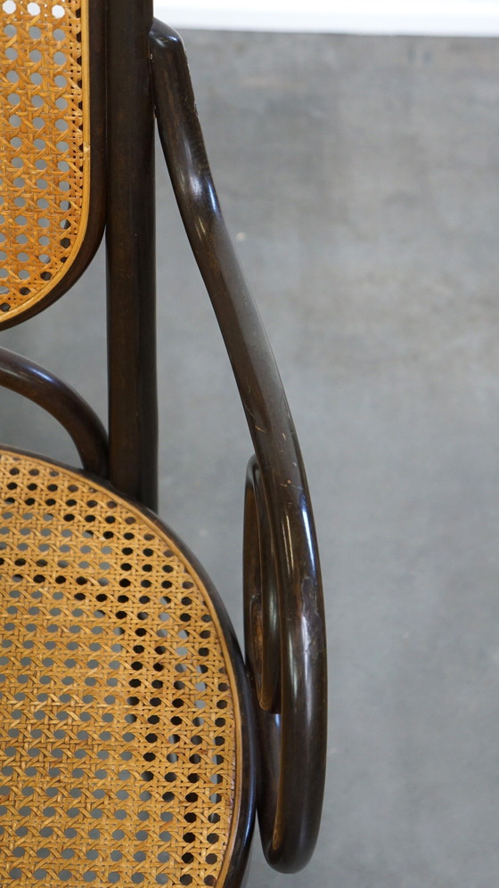 Image 1 of 2X High Vintage Bentwood "Long John" Thonet Design Stühle mit Armlehnen