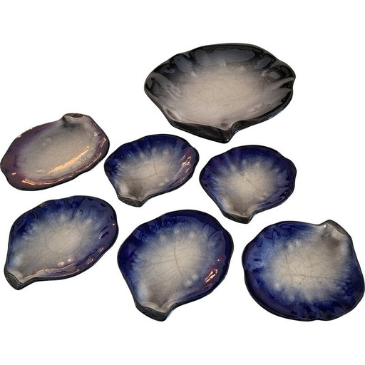 Set vintage keramische borden van Pol Chambost