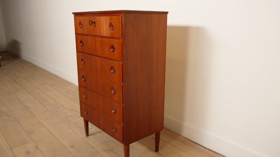 Image 1 of Vintage ladekast  | 6 lades | Deens design | 111 cm