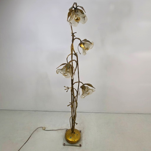 XL Poliarte Stehleuchte aus Schmiedeeisen mit Murano-Glas, italienisches Design der 70er Jahre