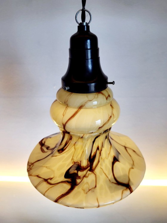 Image 1 of Opalglaslampe im Art-déco-Stil, seltenes Modell, Verreries de Scailmont, Henri Heemskerk, Belgien