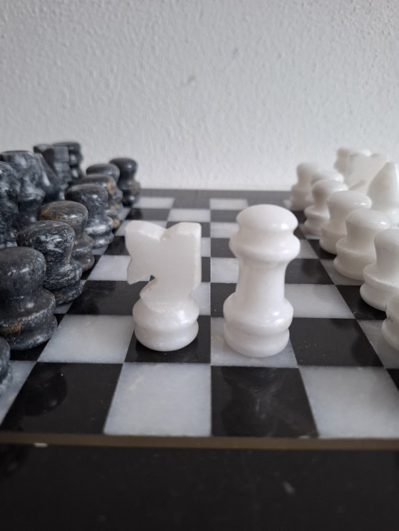 Image 1 of Marble Chess Game With Chess Figures