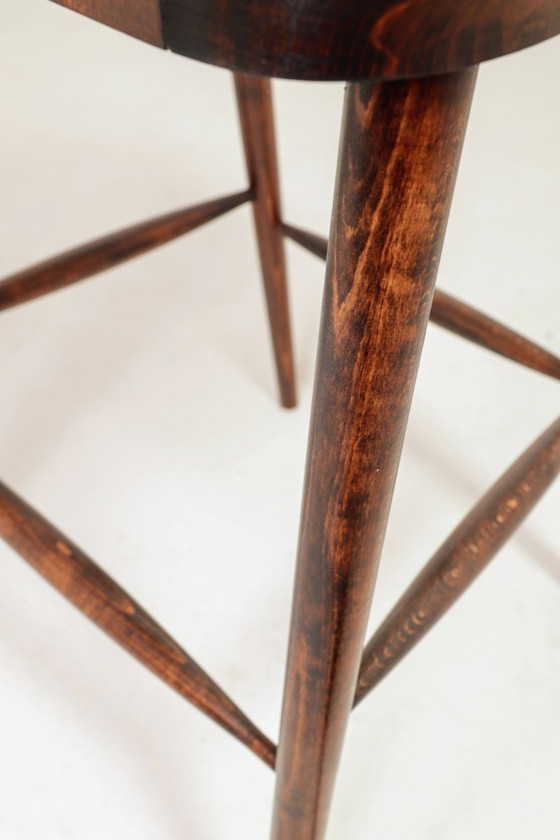 Image 1 of Bar stools set of 2 natural Linen and wood 