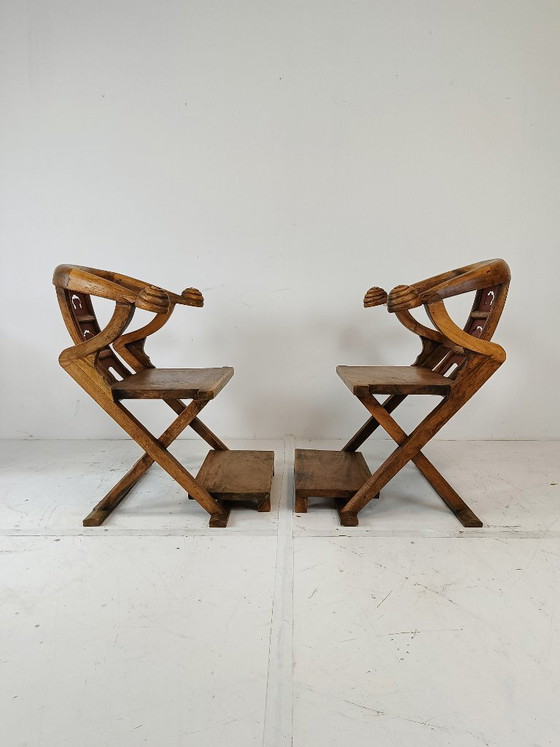Zeldzame Aziatische troonstoelen – Fauteuils, Wood (photo 8 of 10)
