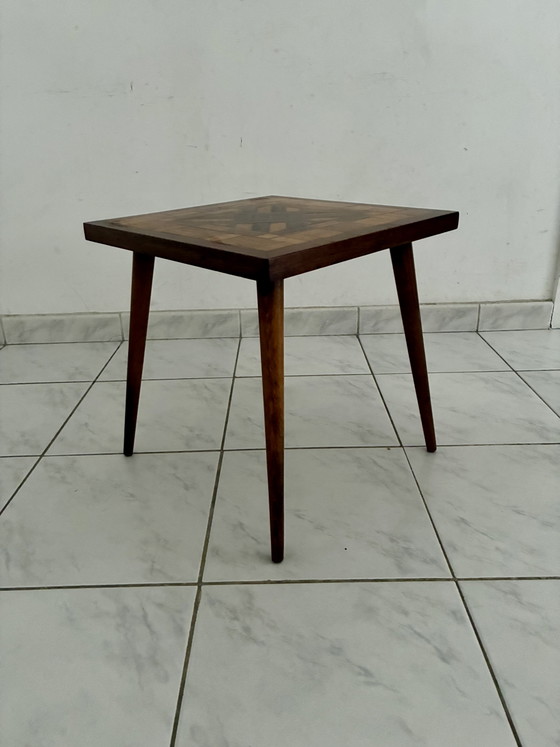 Vintage Bijzettafel Met Hout Inleg – Wood (photo 4 of 9)