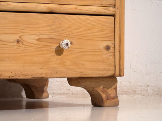 Antique solid pine chest of drawers – Carved rustic European dresser – circa 1900 (photo 11 of 40)