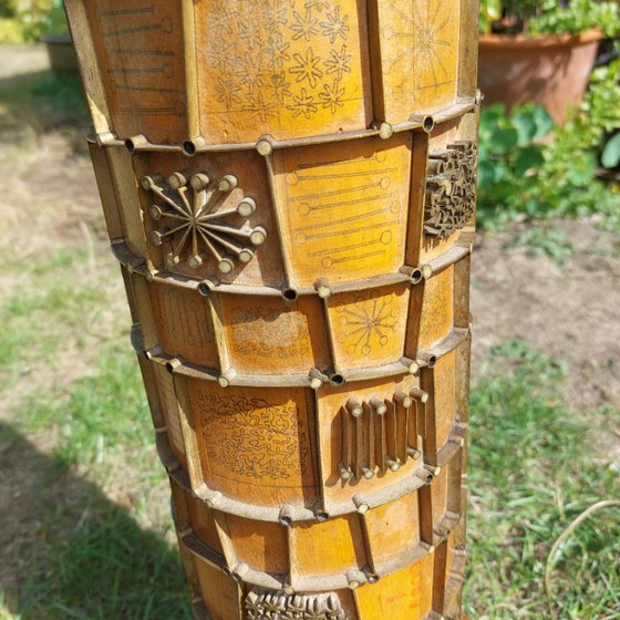Unique 70s or 60s Table Lamp Wallpaper Stamps – Wood (photo 9 of 9)