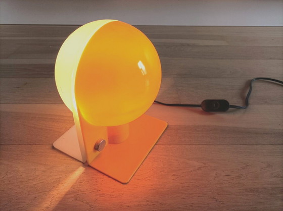 Image 1 of Harvey Guzzini Pair of Sirio 3035 Yellow Table Lamps Space Age '70 Never Used