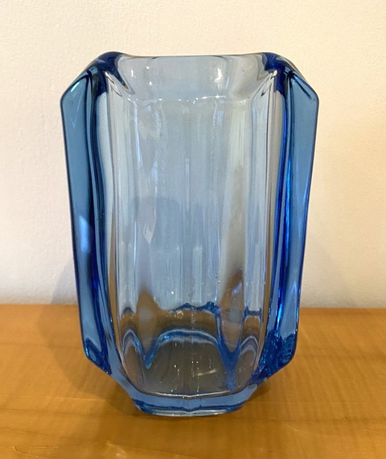 Image 1 of Uranium glass vase blue 1970s