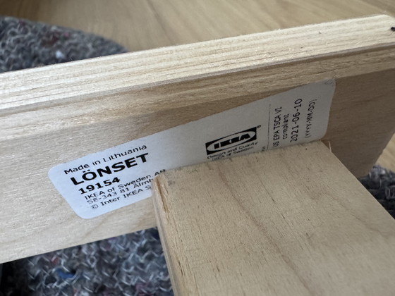 Image 1 of Deens design Lifetime: halfhoogslaper, opbergbox en bedtafeltje + Emma matras met extra hoes + Ikea Lonset lattenbodem