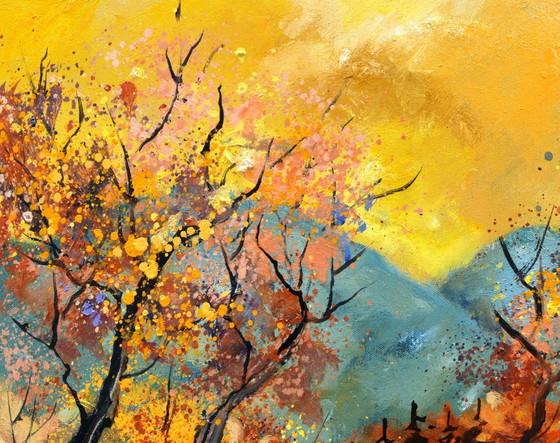 Dipinto paesaggistico, Olio su tela, Dipinti e disegni, Giallo, Figuratief (foto 2 di 5)
