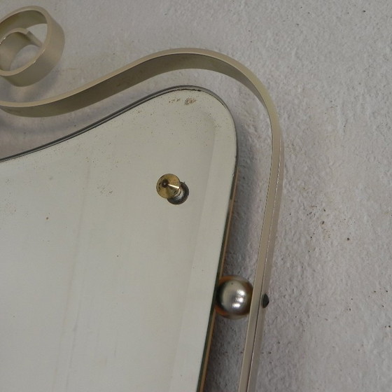 Image 1 of Vintage cut mirror in aluminum frame, 1950s