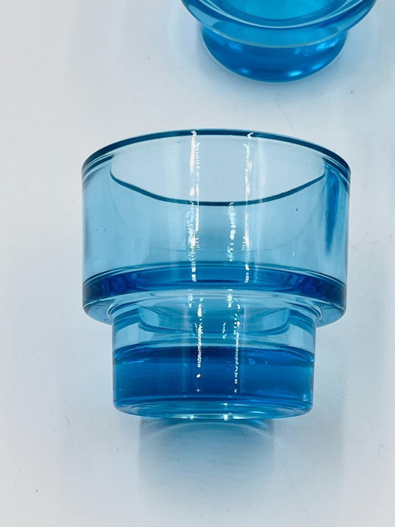 Image 1 of Set di 4 portacandele in vetro turchese acquamarina IKEA