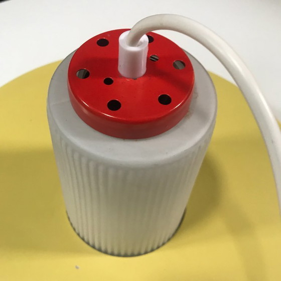 Image 1 of Hanging lamp - Opaline & Perforated Metal - Jo Hammerborg - Fog & Mørup - 1960