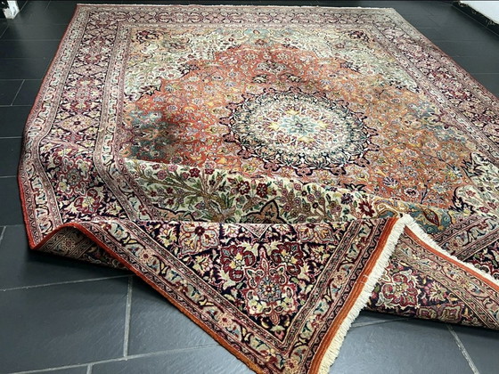 Image 1 of Tappeto persiano antico XXL 4x3m annodato a mano autentico tappeto orientale SAROUGH