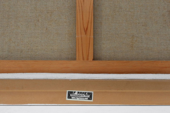 Image 1 of Paysage abstrait moderne, huile sur toile, signée, Belgique, 1982