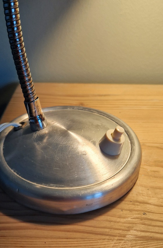 Image 1 of Industrial-style casserole-style lamp - Brushed aluminum - 1960s