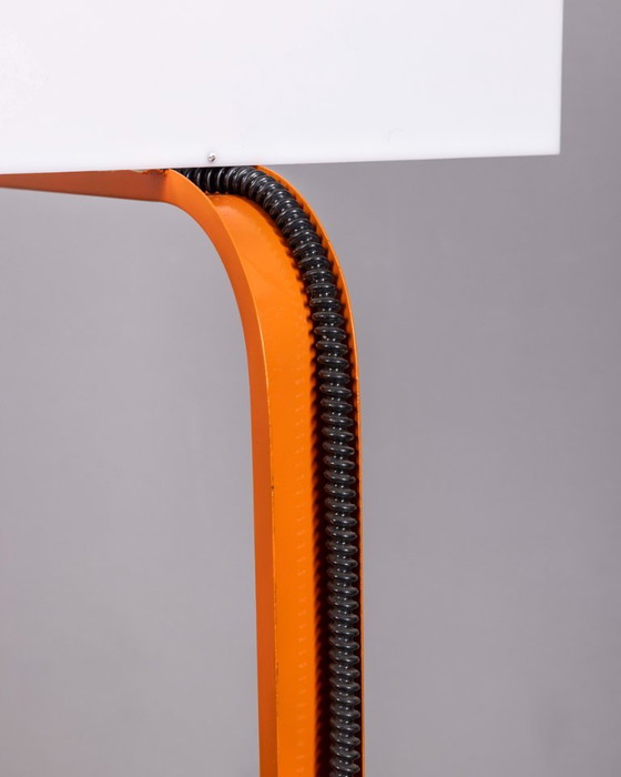 Vintage Space Age Italian Orange Metal and Acrylic Glass Floor Lamp, 1970s – Floor lights (photo 11 of 14)