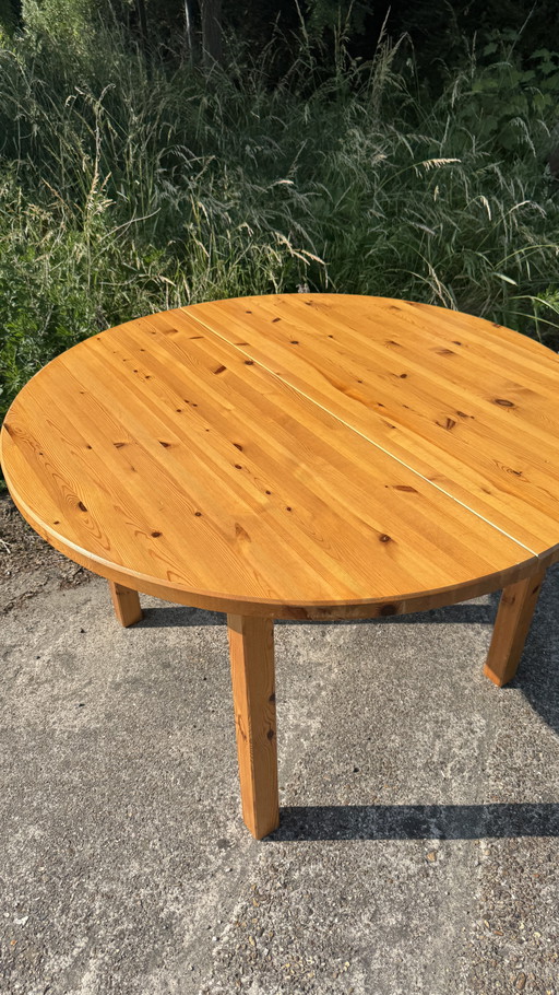 table ronde / ovale de cuisine extensible en pin ikea vintage