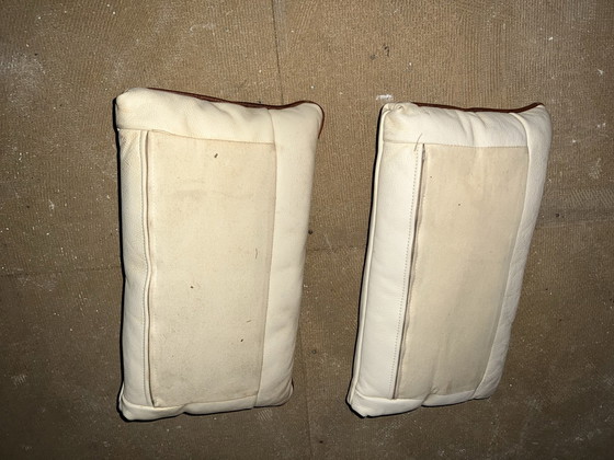 2 Fauteuils cuir blanc /crème – Bois (photo 6 of 7)