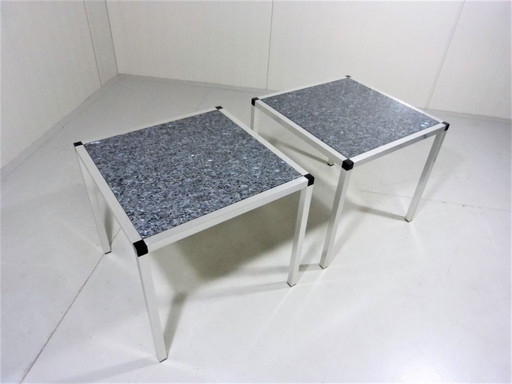 2 X Granite side tables, 1970's