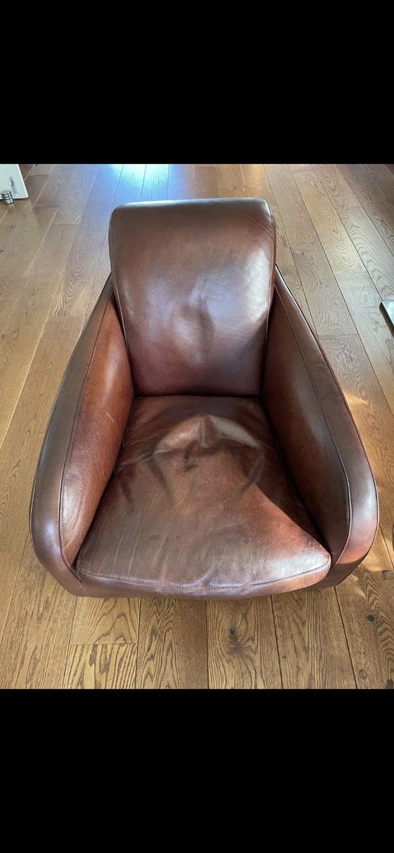 Image 1 of 2x fauteuils Molinari avec Poef Bruin