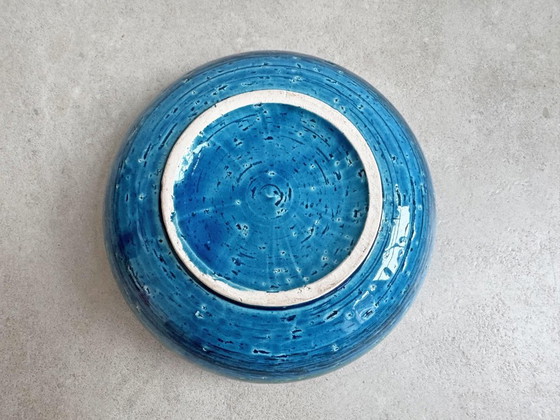 1x Großer Aldo Londi Aschenbecher für Bitossi Rimini Blaue Keramik – Tischdekoration, Ceramic, Vintage (photo 4 of 5)