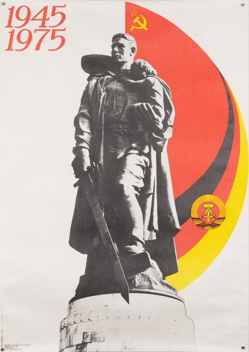 1945 - 1975 - Vriendschap tussen de DDR en de USSR – Originele vintage politieke propagandaposter – Koude Oorlog – 114x81 cm