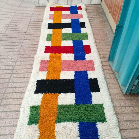Alfombra de pasillo tradicional con estampado colorido, hecha a medida, 75/300 cm – Aime Té, Wool (photo 4 of 9)