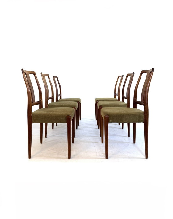 Image 1 of 6x vintage Deense eetkamerstoel, Burchardt-Nielsen ‘70