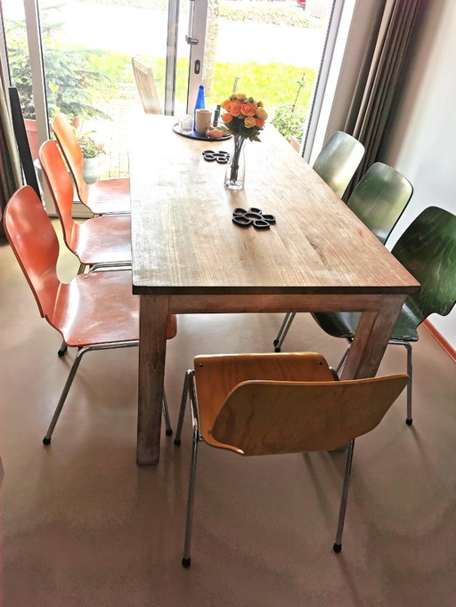 KUSCH CO chairs set of 3 green 3 orange 1 yellow