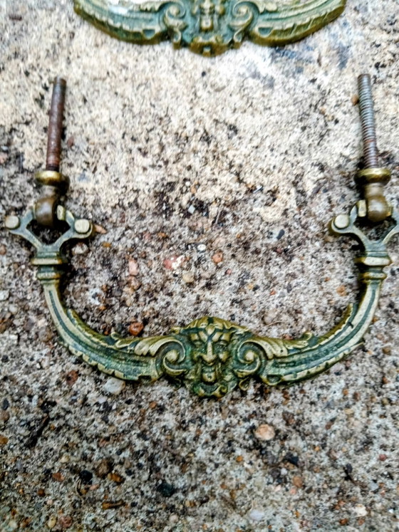 2 19th Century Bronze Mascaron Furniture Handles – Decorative Objects (photo 2 of 5)