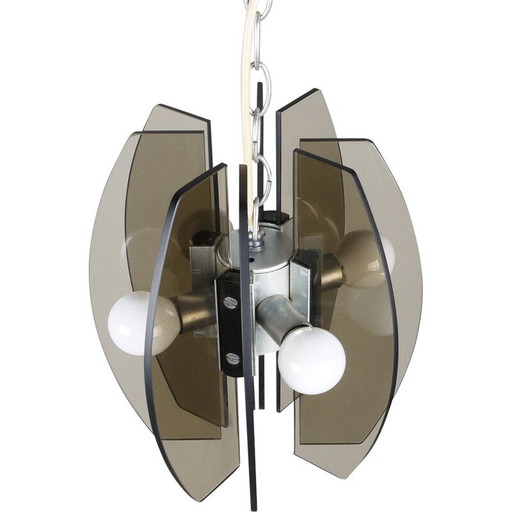 Vintage glazen hanglamp, Italië 1970