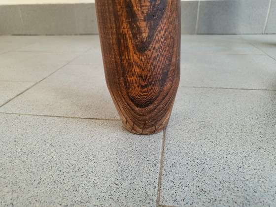 Image 1 of Vintage Charles Dudouyt eikenhouten en rieten stoel uit de jaren 1940, model 4S0.