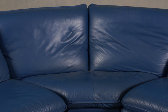 Image 1 of Sofá posmoderno de cuero Nicoletti Salotti, Italia, años 80