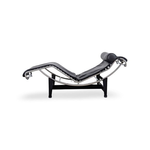 Original Cassina LC4 Liege Le Corbusier Leder schwarz Chaise