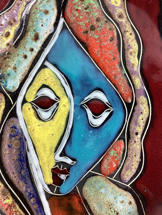 Image 1 of Vintage sixties Italian ceramic wall plate