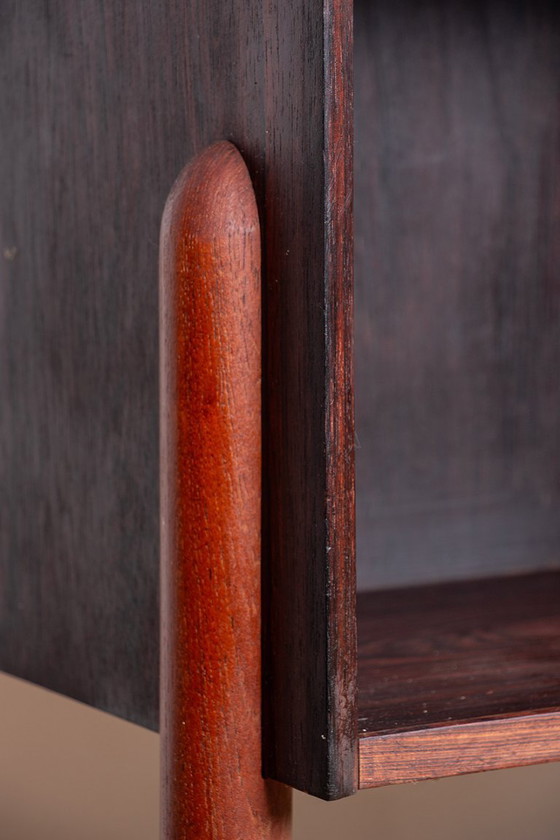 Image 1 of Scrivania danese in palissandro e base in teak, disegnata da Johannes Andersen nel 1960.