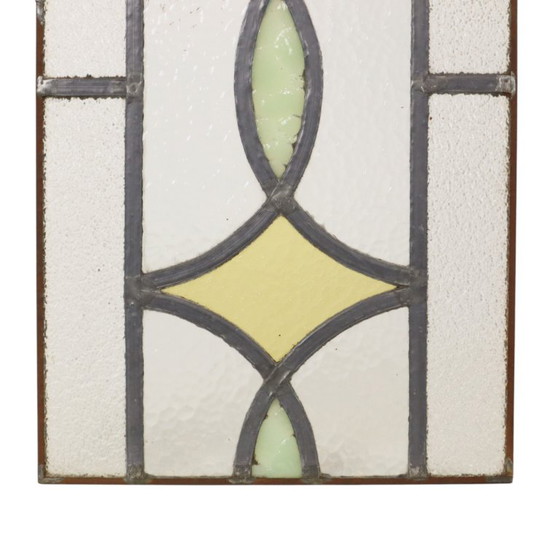 Art Deco Glasraam Glas in Lood Geometrisch 51x24cm – Decoratieve objecten (photo 8 of 14)