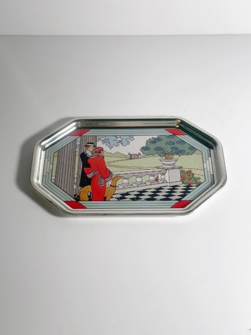 Bol Avon vintage, illustration Art Déco, assiette en métal, années 1980