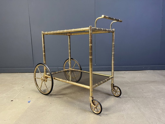 Image 1 of Carrello bar in ottone e finto bambù, Orsenigo, Italia, anni '70