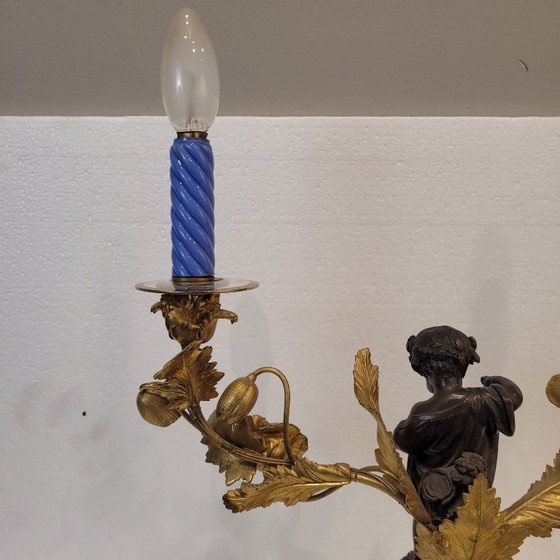 Image 1 of Candelabro / Lampada, ormolú e porcellana, Victor Paillard, Napoleone III, 1870 - Francia