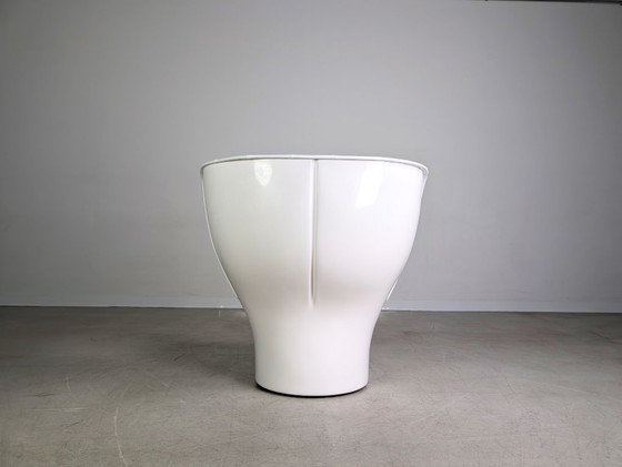 Image 1 of Sedia Elda originale Joe Colombo poltrona Vintage Comfort in pelle bianca