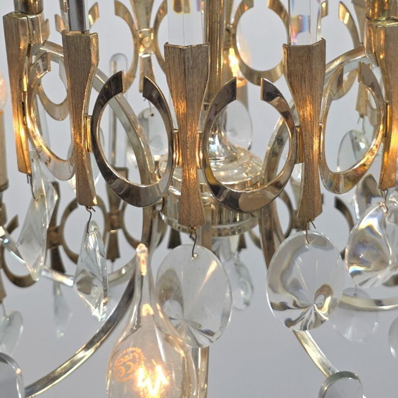 Image 1 of Sciolari Ovali Chandelier 1960s Chrome/Glass