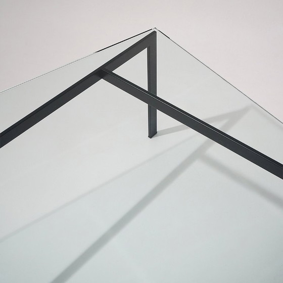 Image 1 of Mesa de centro de vidrio y metal diseñada por Paolo Tilche para Arform, década de 1960.