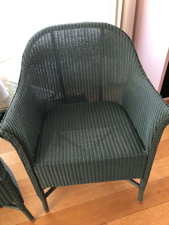 Image 1 of Ensemble de deux chaises Lloyd Loom - Vertes