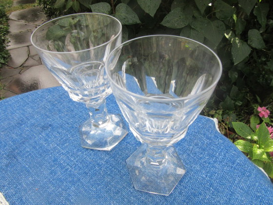Image 1 of 2 copas de vino antiguas Val St Lambert VSL Royal 172 - altura 17,2 cm